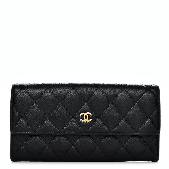 Chanel Caviar Noir Flap  Wallet - Picture 1 of 12